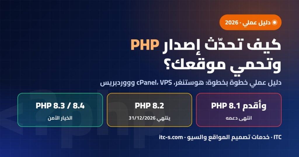 كيف تحدّث إصدار PHP وتحمي موقعك خطوة بخطوة (دليل عملي 2026)